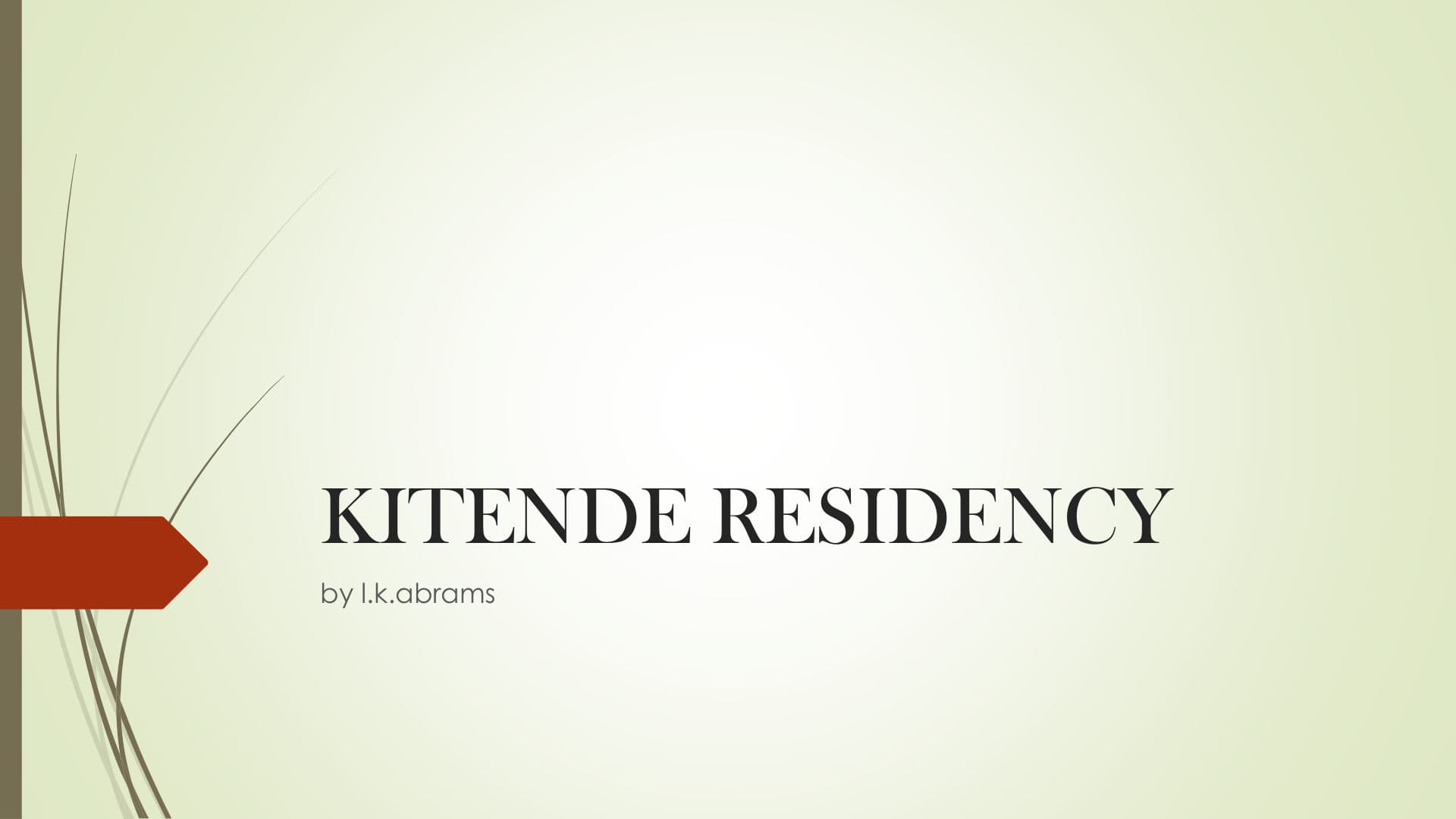 Kitende Residency — architectural drawing 1