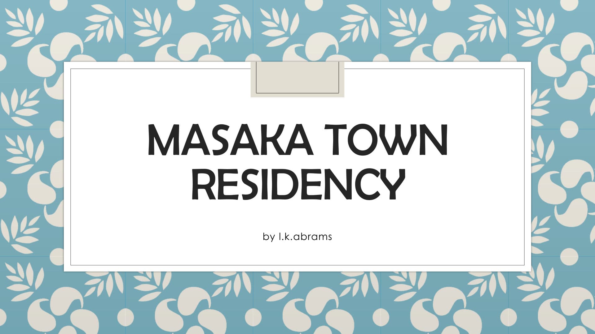 Masaka Town Residency — architectural drawing 1
