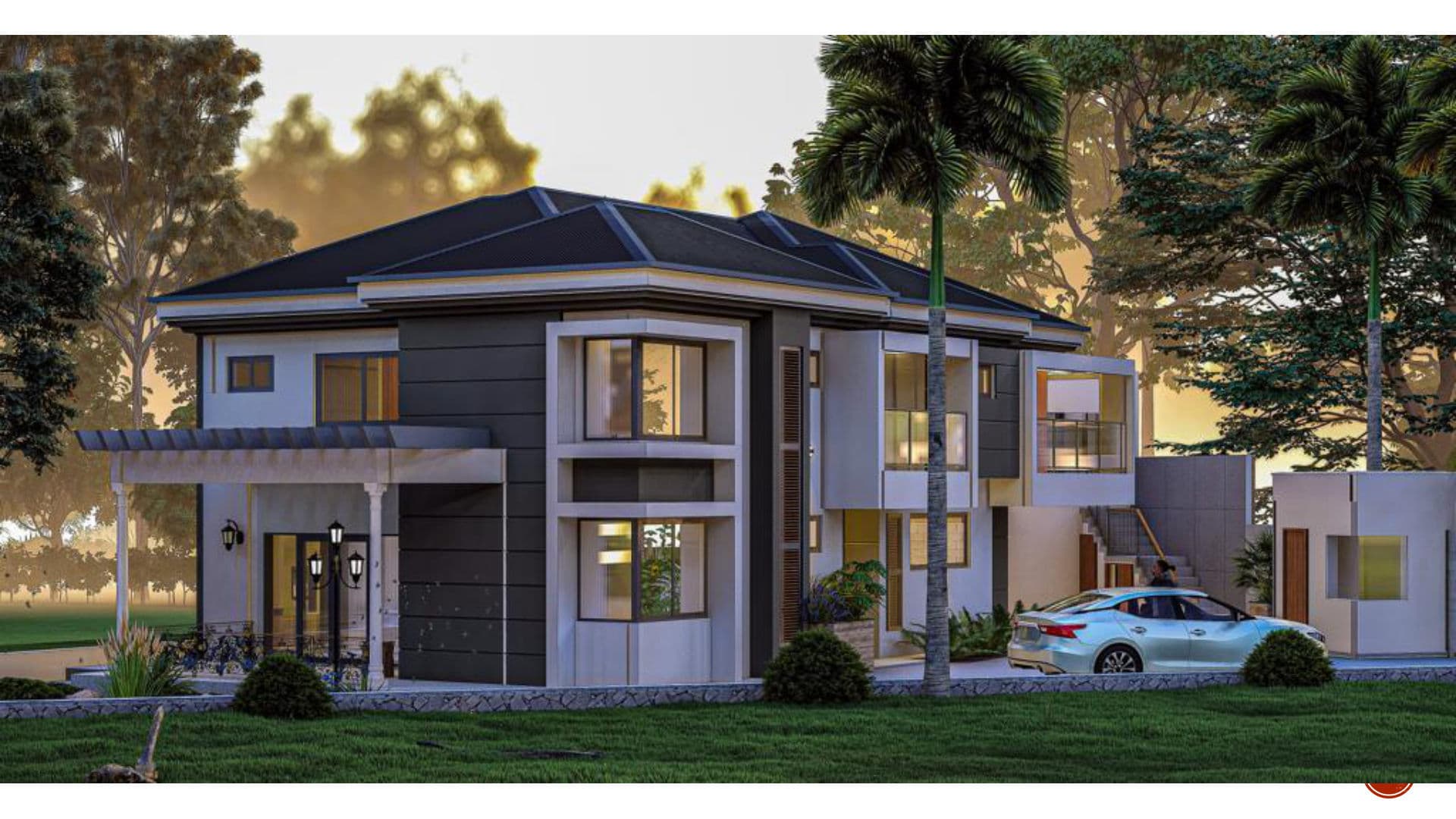 Seguku Katale modern residence golden-hour rendering